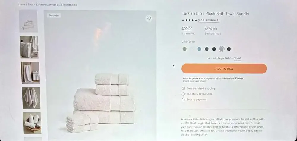 Quince Ultra Plush Turkish Cotton Towel Bundle in Light Grey